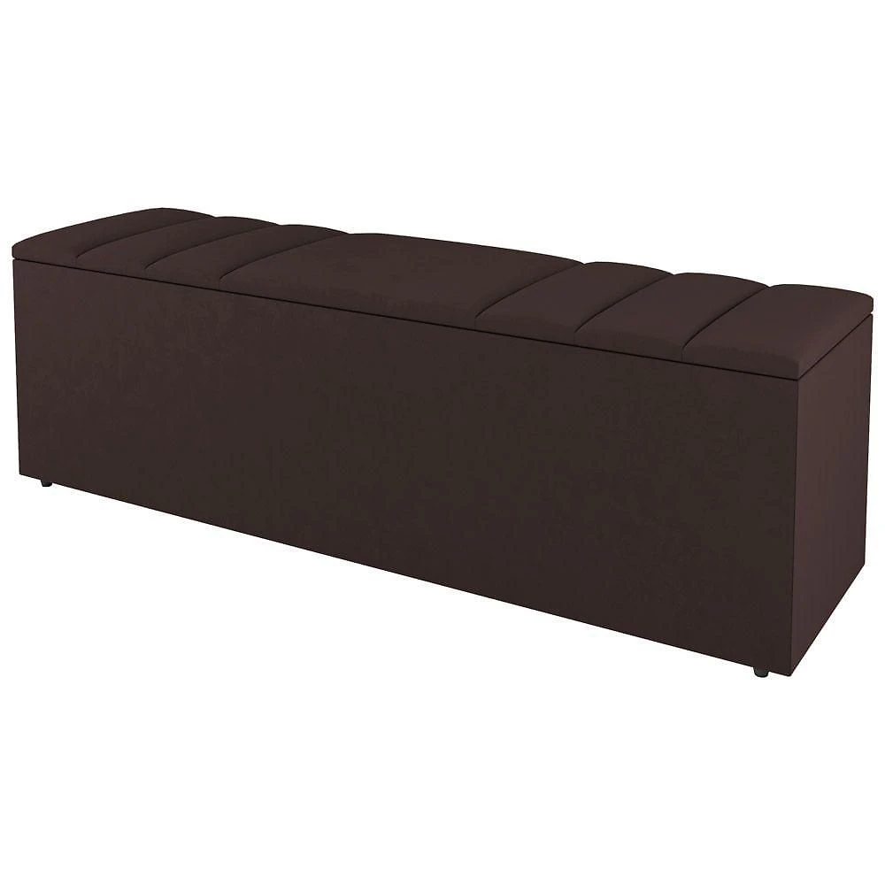 Calçadeira Baú Casal Grace 140Cm Suede Marrom - Desk Design