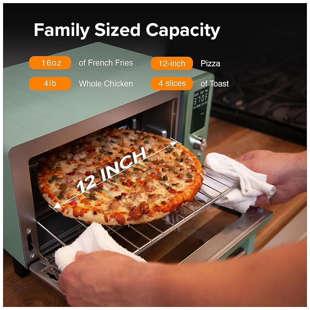 Forno Elétrico 12 em 1 com Capacidade de 19L, Material de Aço Inoxidável e Tela LCD, 110V 1800W, Nuwave, Verde 110v