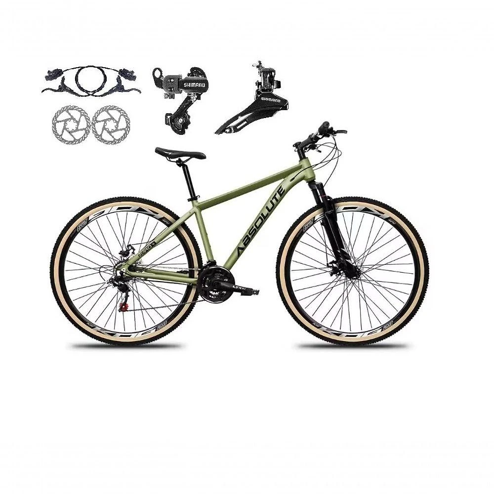 Bicicleta Aro 29 Absolute Nero 5 Alumínio 24v Câmbios Shimano Freio A Disco Hidráulico oliva Tam: 19