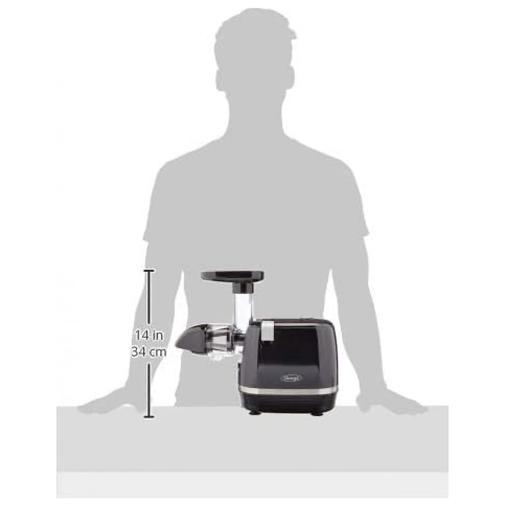 Centrifuga de Frutas com Design Compacto e Elegante, 110V 150W, Omega Juicer H3000R, Preta