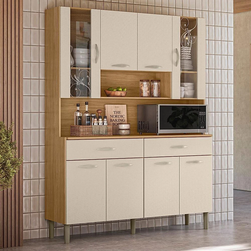 Armário De Cozinha Compacta 8 Portas 2 Gavetas Golden - Freijó-soft Freijó-soft