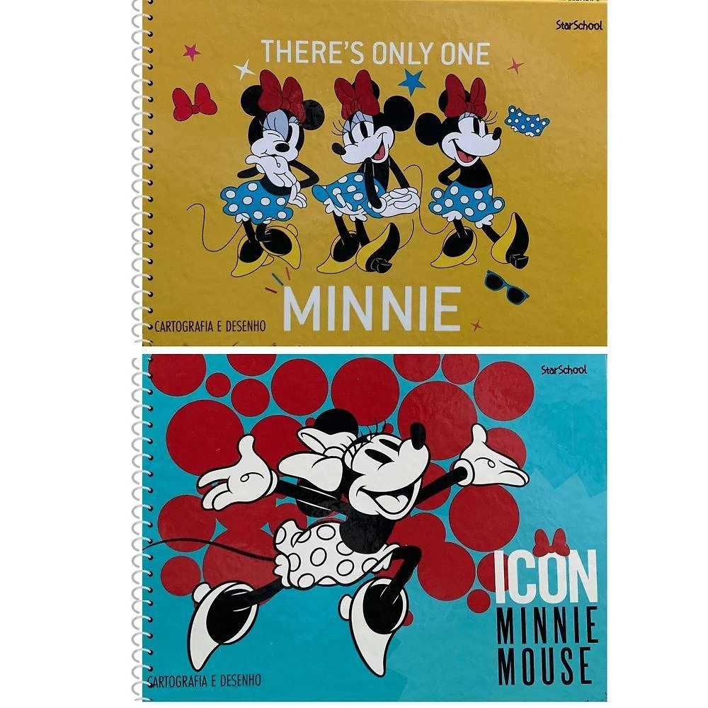 Caderno Espiral Cartografia e Desenho Jandaia Starschool Minnie 80 Folhas sem Pauta Formato