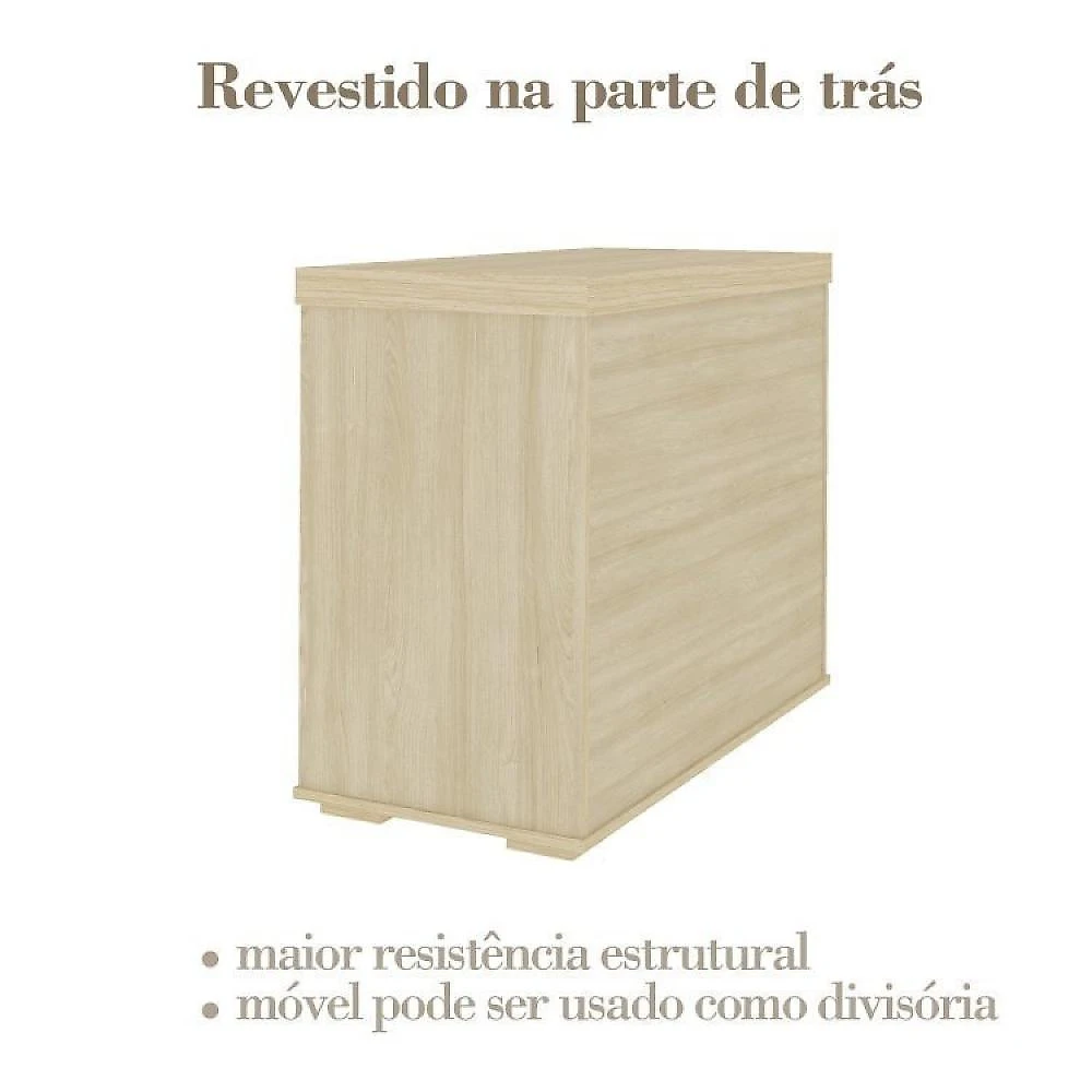 Kit Escritório Completo 1 Mesa 135cm 1 Balcão Baixo 1 Gaveteiro com Rodinhas Conjunto Escritório Completo 1 Mesa 135cm 1 Balcão Baixo 1 Gaveteiro Volante Artany Carvalho/Branco