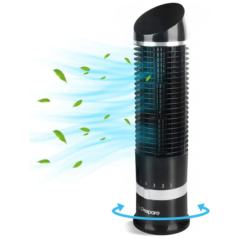 DR.PREPARE Ventilador de torre oscilante, ventilador de mesa com 3 velocidades, resfriamento silencioso, oscilação de 6...