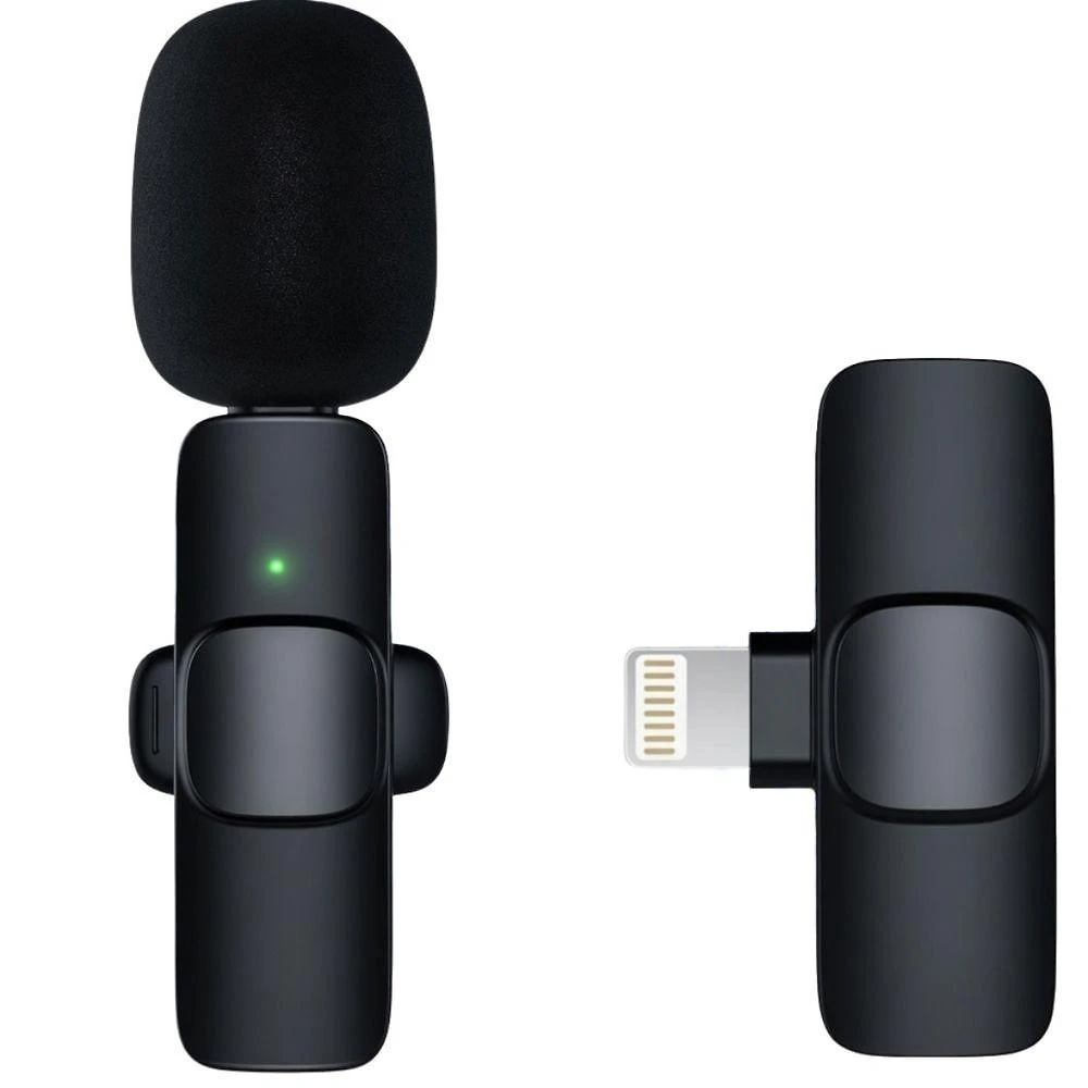 Microfone de Lapela sem Fio com Receptor Lightning para Áudio Profissional em Gravações MDM