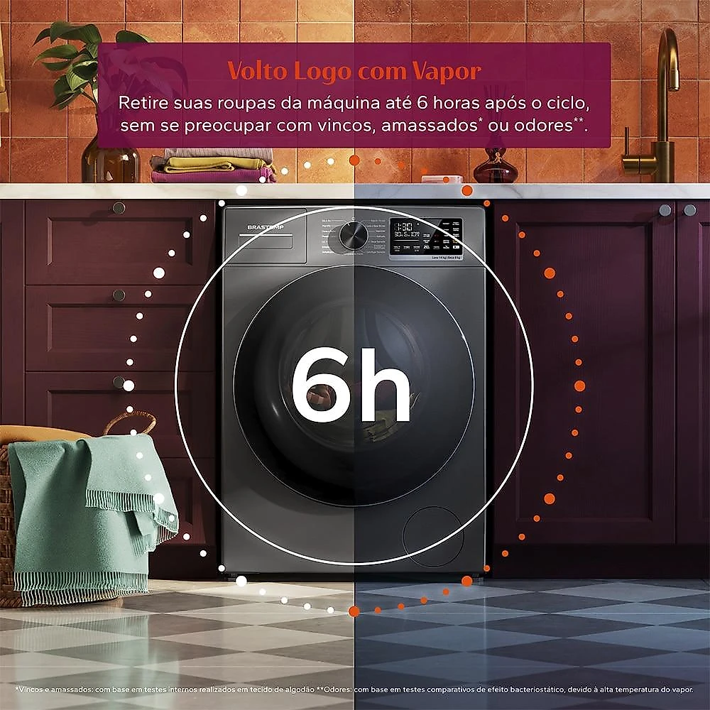 Lava e Seca Brastemp 14/8Kg BNO14AS com Inteligência B=Smart, Titanium - 220V 220 Volts