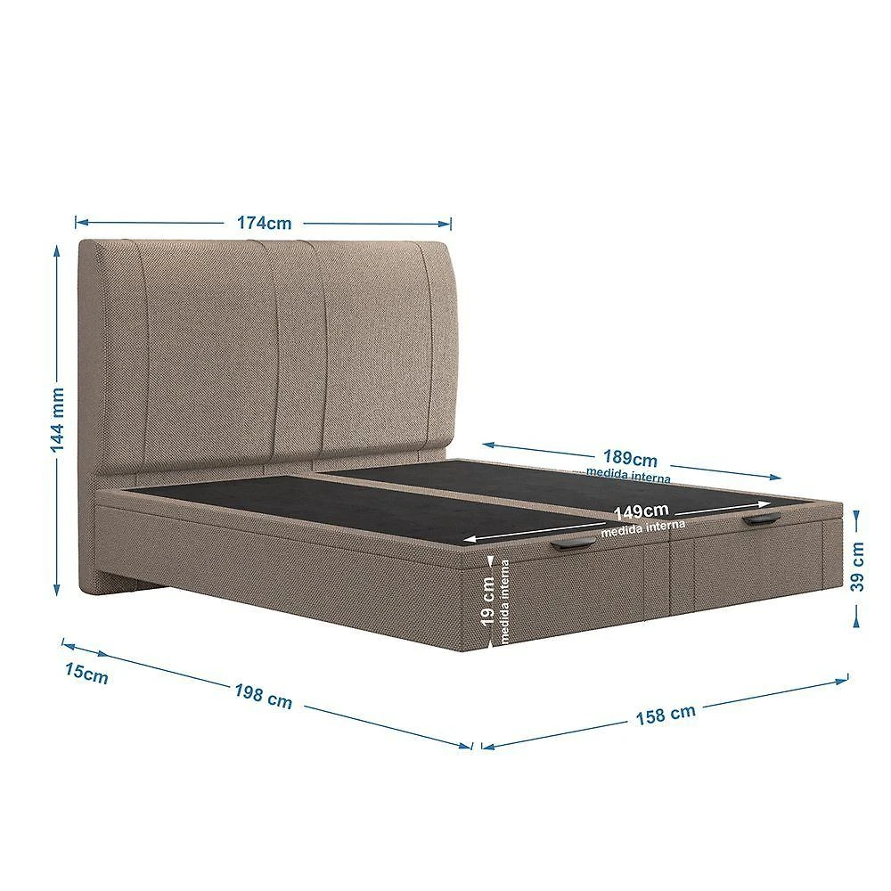 Miniatura Cama Flutuante Baú Space Queen Linho - Skybox Cor Bege