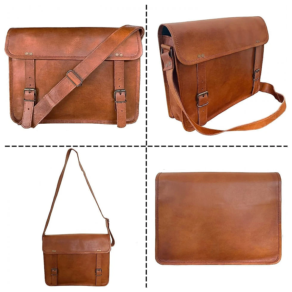 Bolsa Maleta RUSTIC TOWN de Couro Unissex para Laptop , Marrom