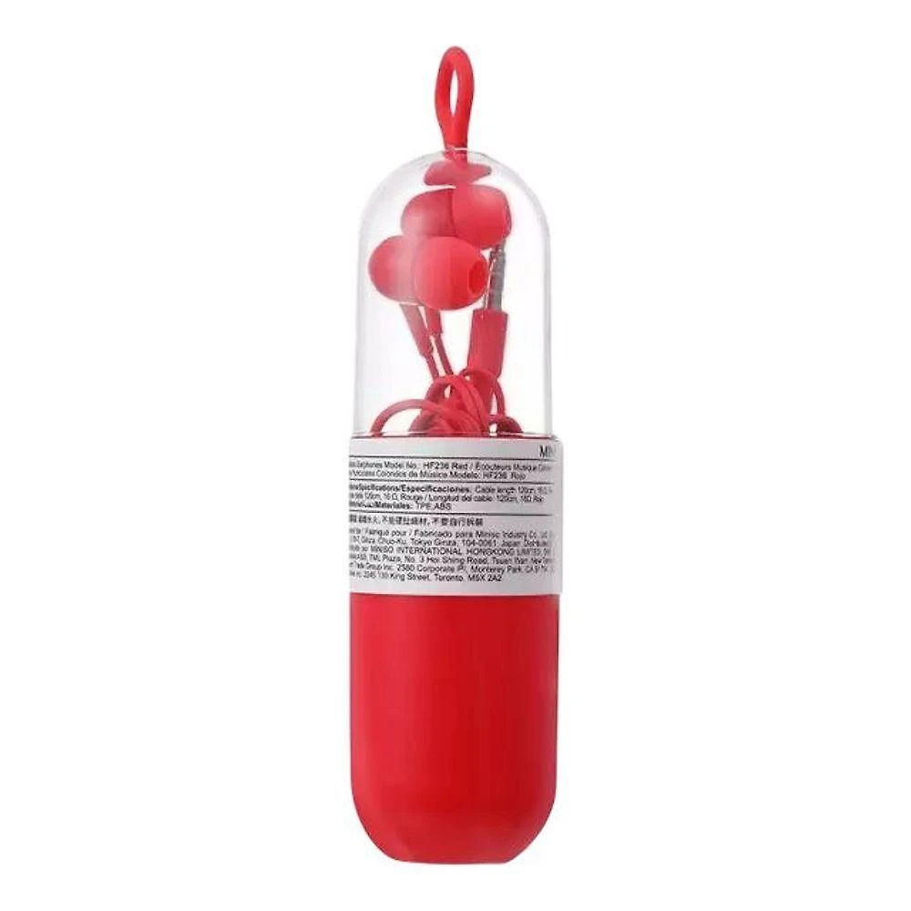 Fone de Ouvido com Fio Miniso Brasil com Estojo Conector P2 3,5mm Vermelho