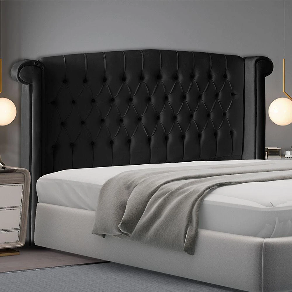 Cabeceira De Cama Box Toquio Casal Queen 160 Cm Suede Preto Do Lar Móveis E Decoração
