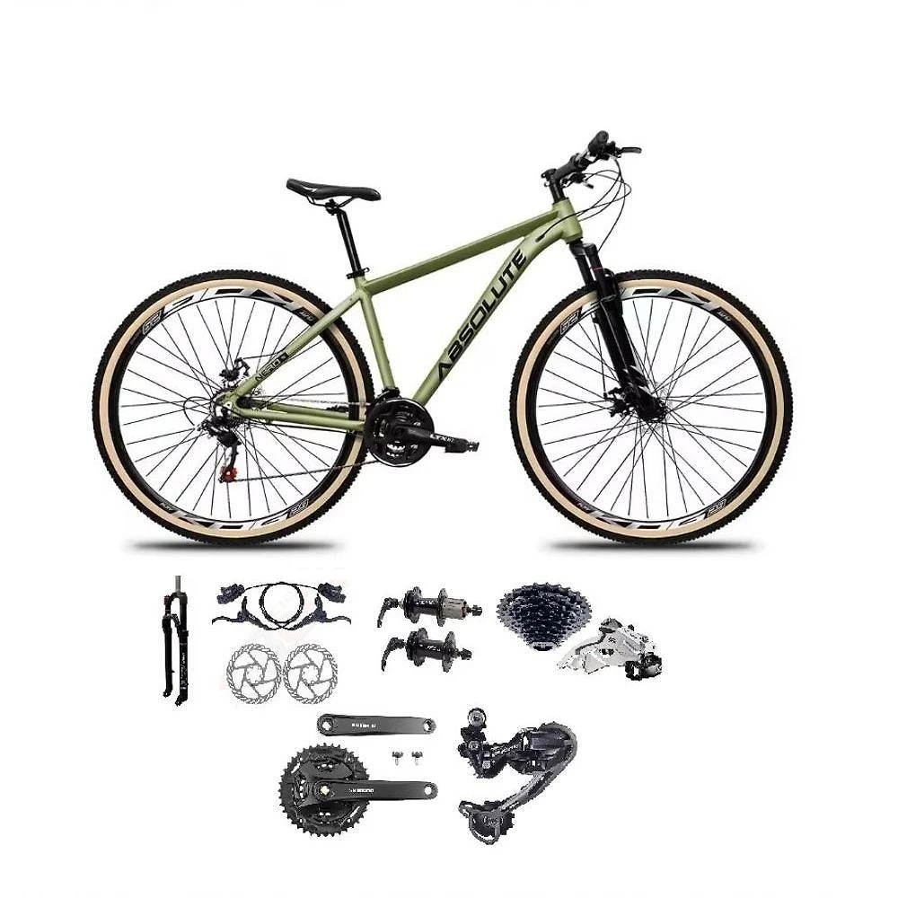 Bicicleta Aro 29 Absolute Nero 5 Câmbios Shimano Deore-altus 27v Freio Hidráulico Garfo C-trava oliva Tam: 19