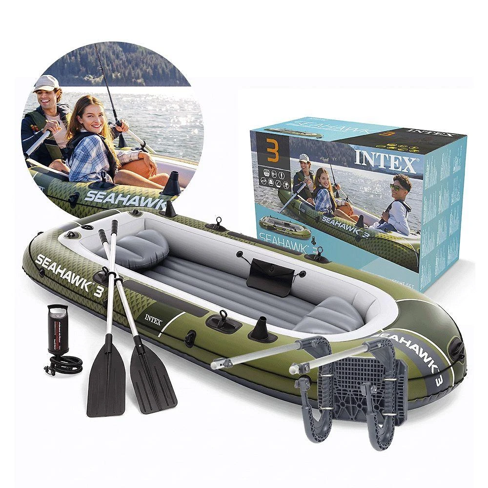 Bote Inflavel Seahawk 3 Passeios Pesca Lazer Capacidade 360kg 3 Pessoas Intex