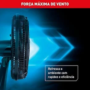 Miniatura Ventilador de Mesa Arno Air Force VA46 40cm 140W 6 Pás 3 Velocidades Preto 110V