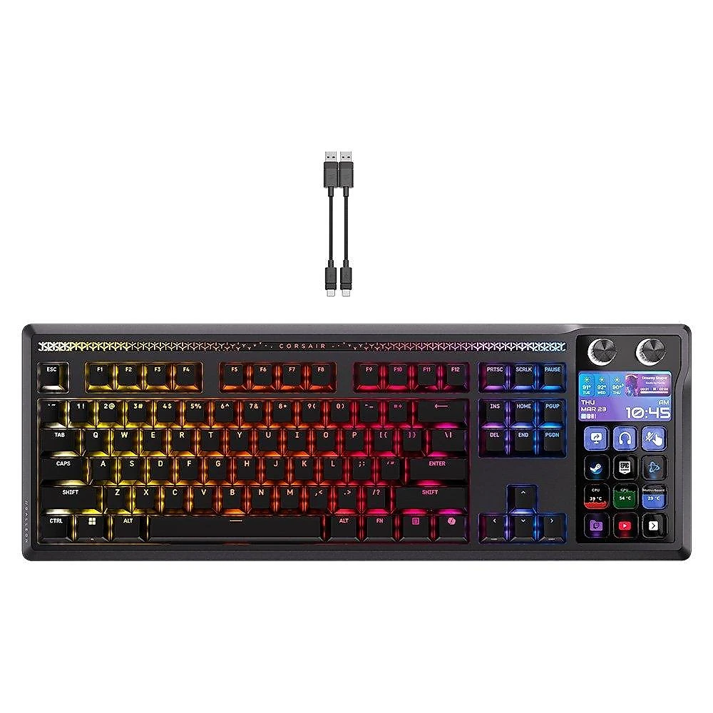 Teclado Mecânico Gamer Corsair Galleon 100 SD, Tela Stream Deck, RGB, Switch Corsair MLX Pulse, Preto - CH-912A31I-NA