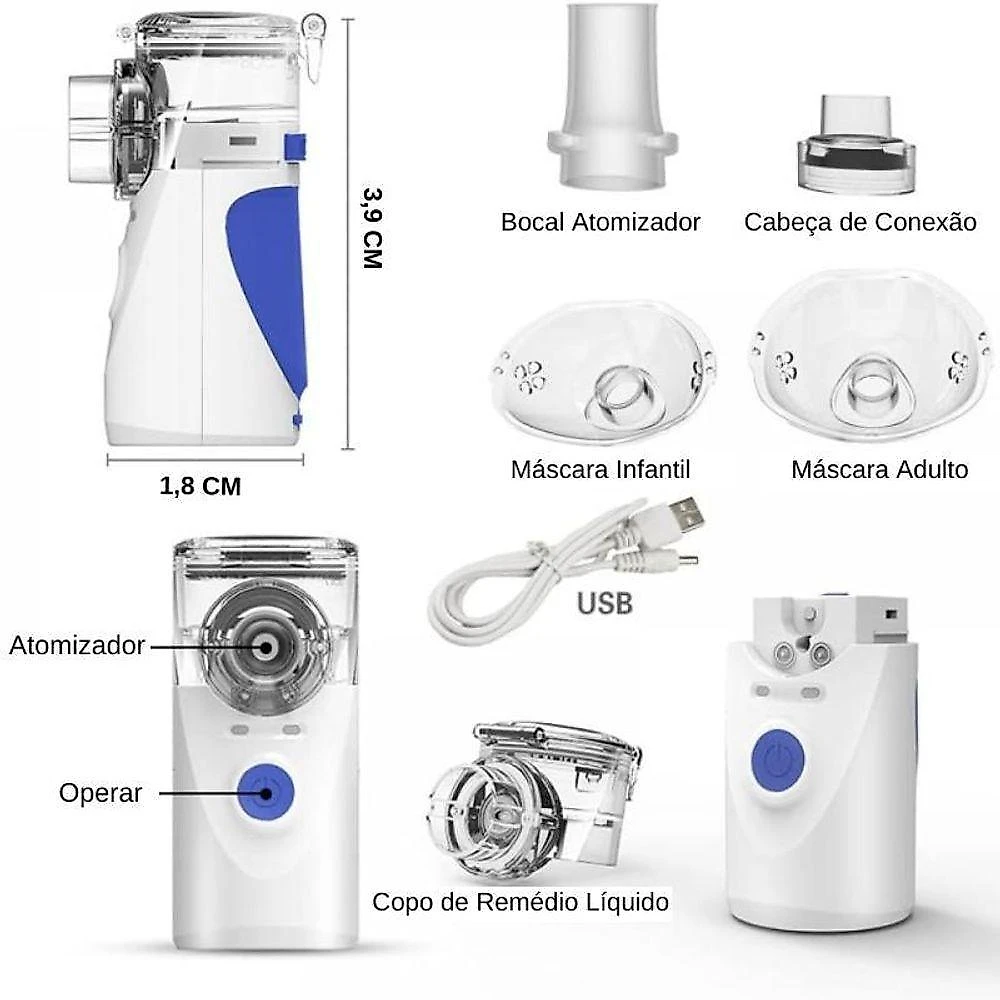 Nebulizador Portátil Inalador Nebulizador Adulto Infantil