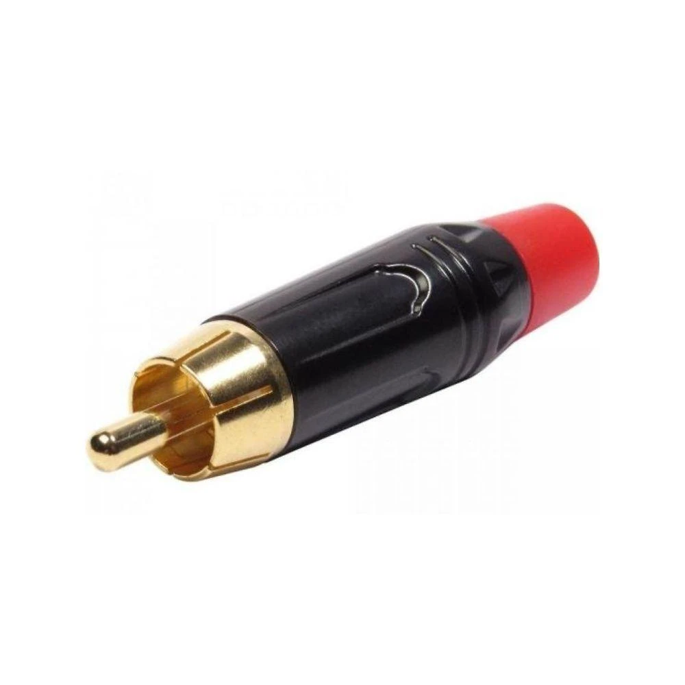 Plug Rca Metal Storm Pgrc0022 para Áudio com Ponta Gold Preto e Vermelho