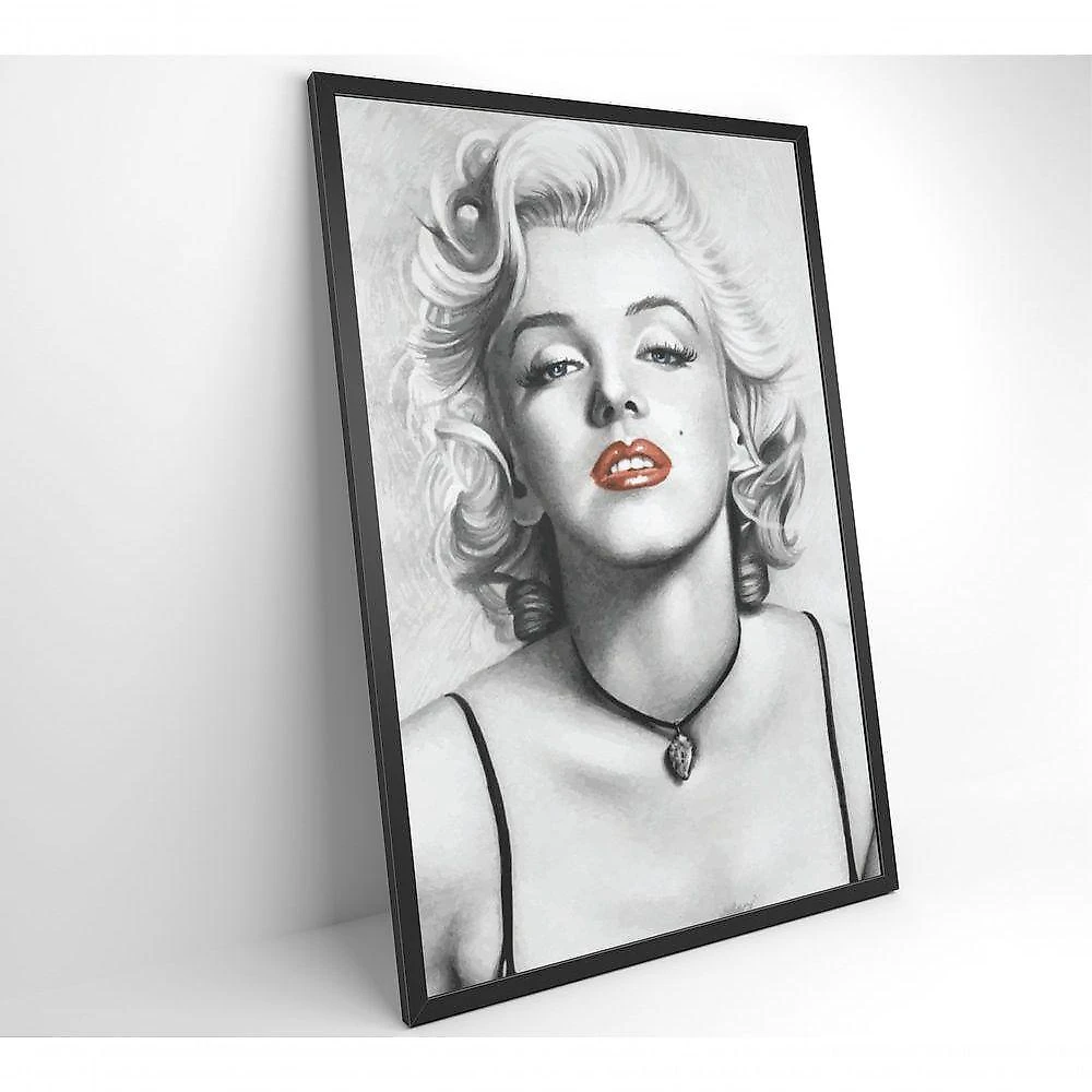 Quadro Marilyn Monroe Batom 80x120 Cm Tecido Canvas