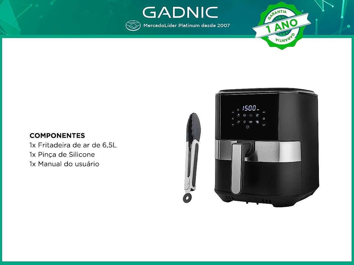 Fritadeira Airfryer Family Digital Gadnic 6.5 Litros