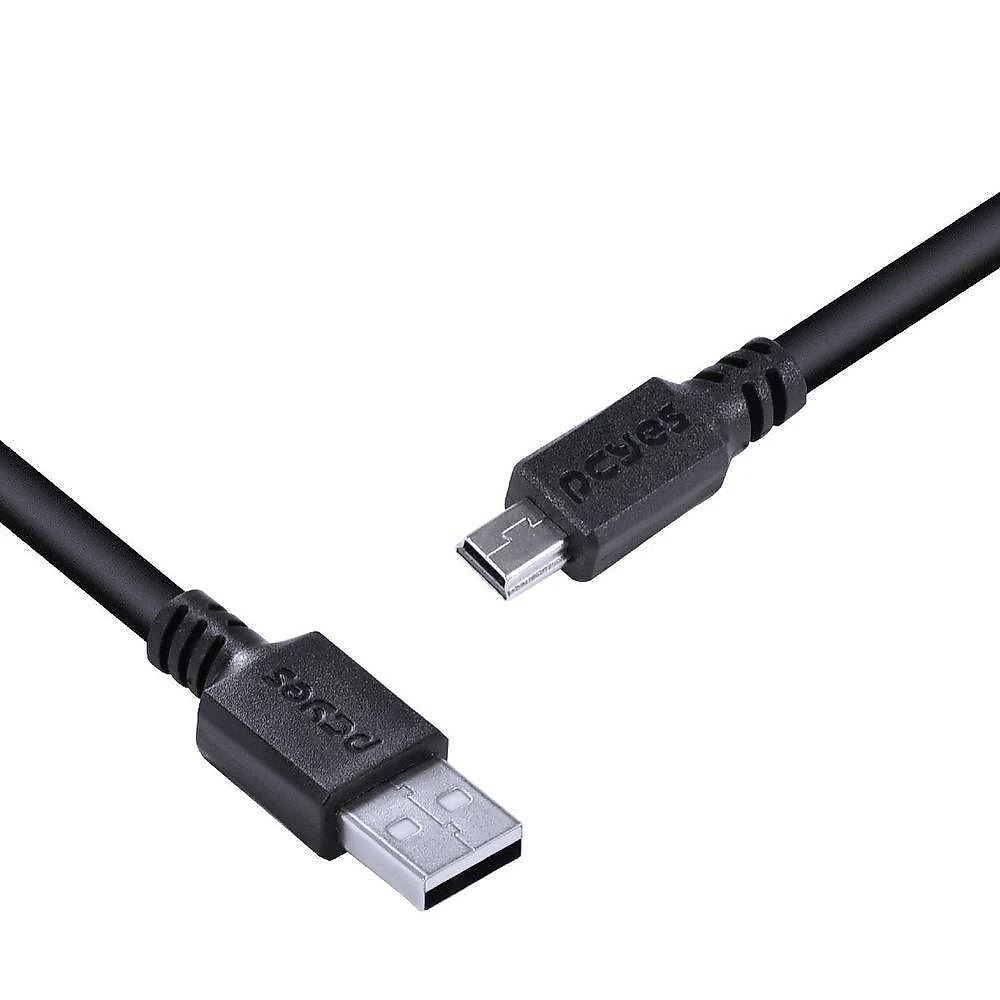 Cabo USB a 2.0 para Mini USB B 3M com Taxa de Transferência Até 480 MBPS Pcyes