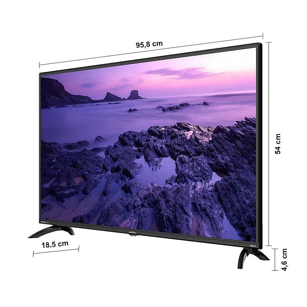 Smart tv led 42" britânia btv42g6fr2cp com tela plana, wi-fi, hdmi e usb