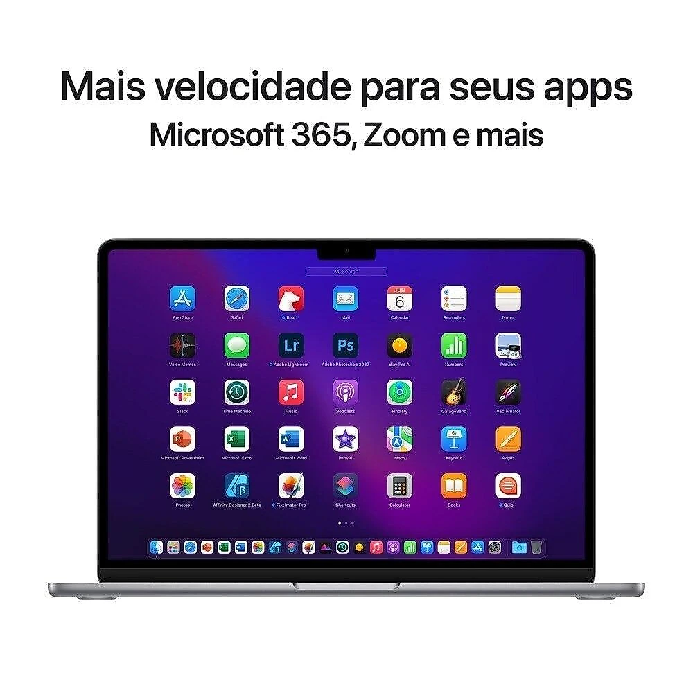 Apple MacBook Air 13", M2, CPU de 8 núcleos, GPU de 10 núcleos, 16GB RAM, 256GB SSD- Cinza-espacial