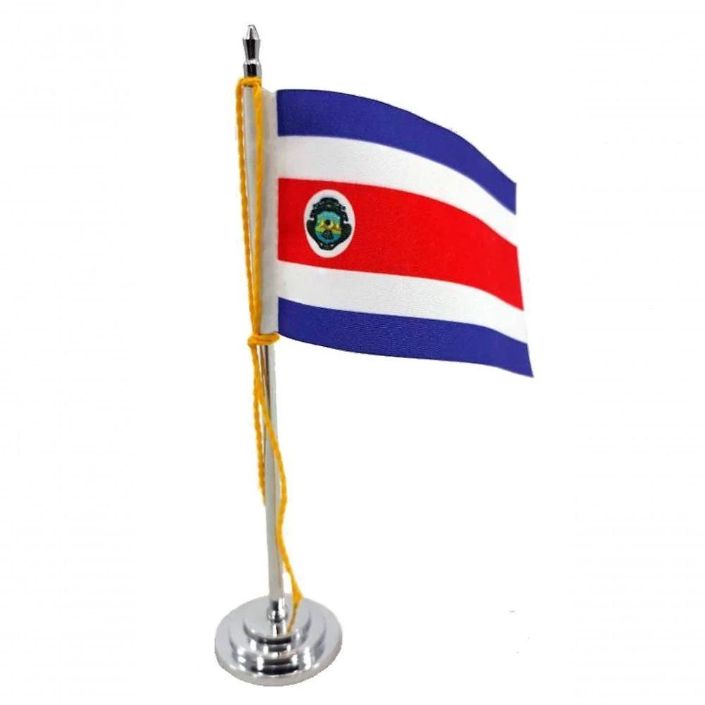 Mini Bandeira De Mesa Costa Rica 15 Cm Poliéster