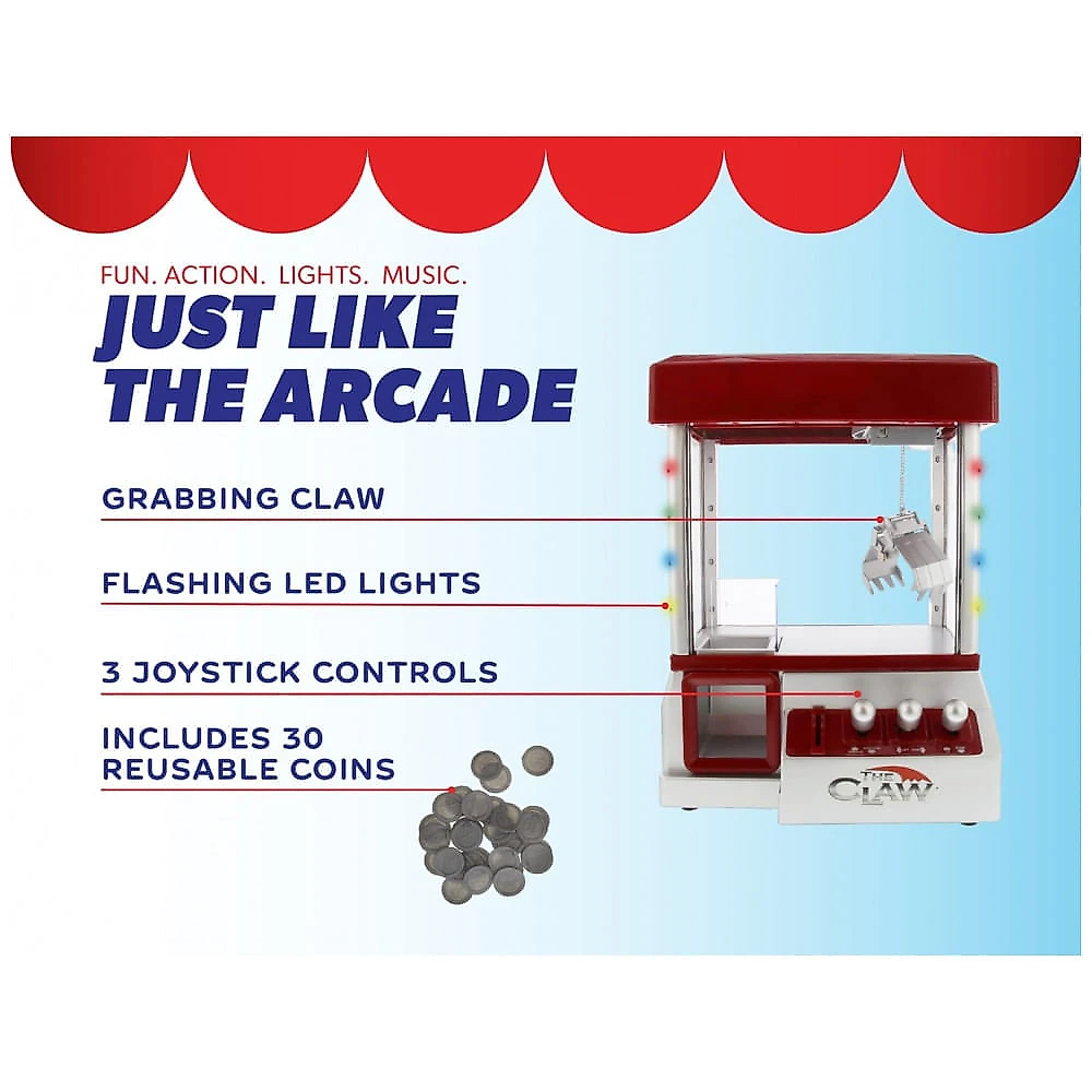 Máquina de Garra Eletrônica Etna - Mini Arcade com Luzes LED Piscantes e Sons para Crianças