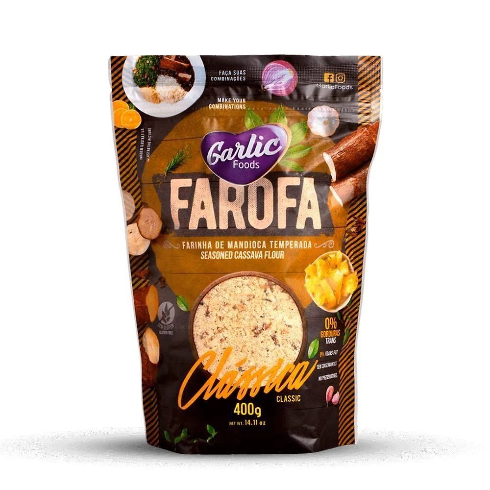 Farofa Mandioca Temperada Clássica 400g Mandioca