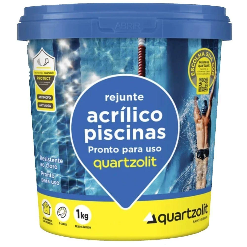 Rejunte Acrílico para Piscinas 1kg Azul Cobalto 0761.00008.0006CX Quartzolit