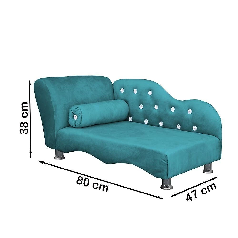 Cama Caminha Diva Pet Veludo Strass Turquesa Dvinn Turquesa