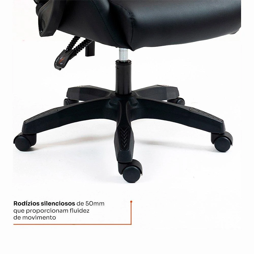Miniatura Cadeira Gamer Husky Storm 100, Até 120kg, Almofadas, Reclinável 135º, PU, Preta - HCG100PT