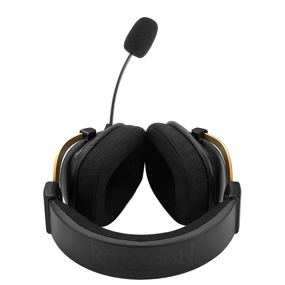 Headset Gamer Redragon Harry Potter Zeus, RGB, Som Surround 7.1, Conexão USB, com Kit de Customização, Preto e Dourado - HP-510 RGB