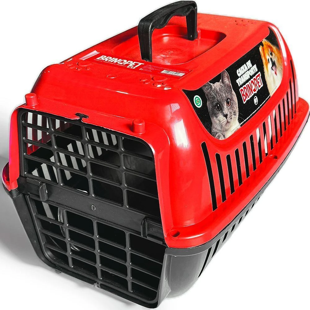 Miniatura Caixa de Transporte para Pets OEM para Gatos e Cães em Polipropileno Vermelho Tamanho Nº1 Unidade