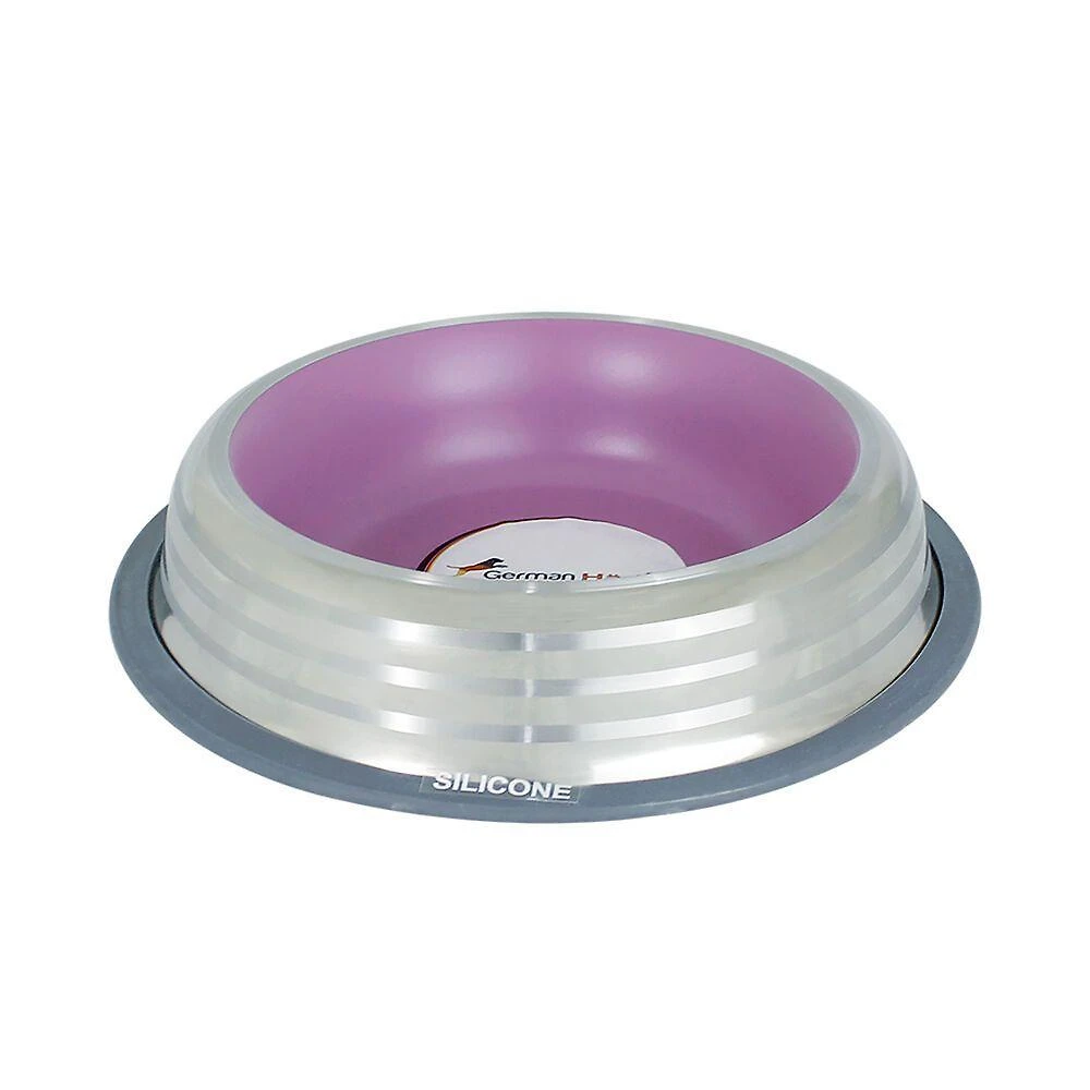 Comedouro Germanhart Inox Premium Rosa para Pets Antiderrapante 450ML