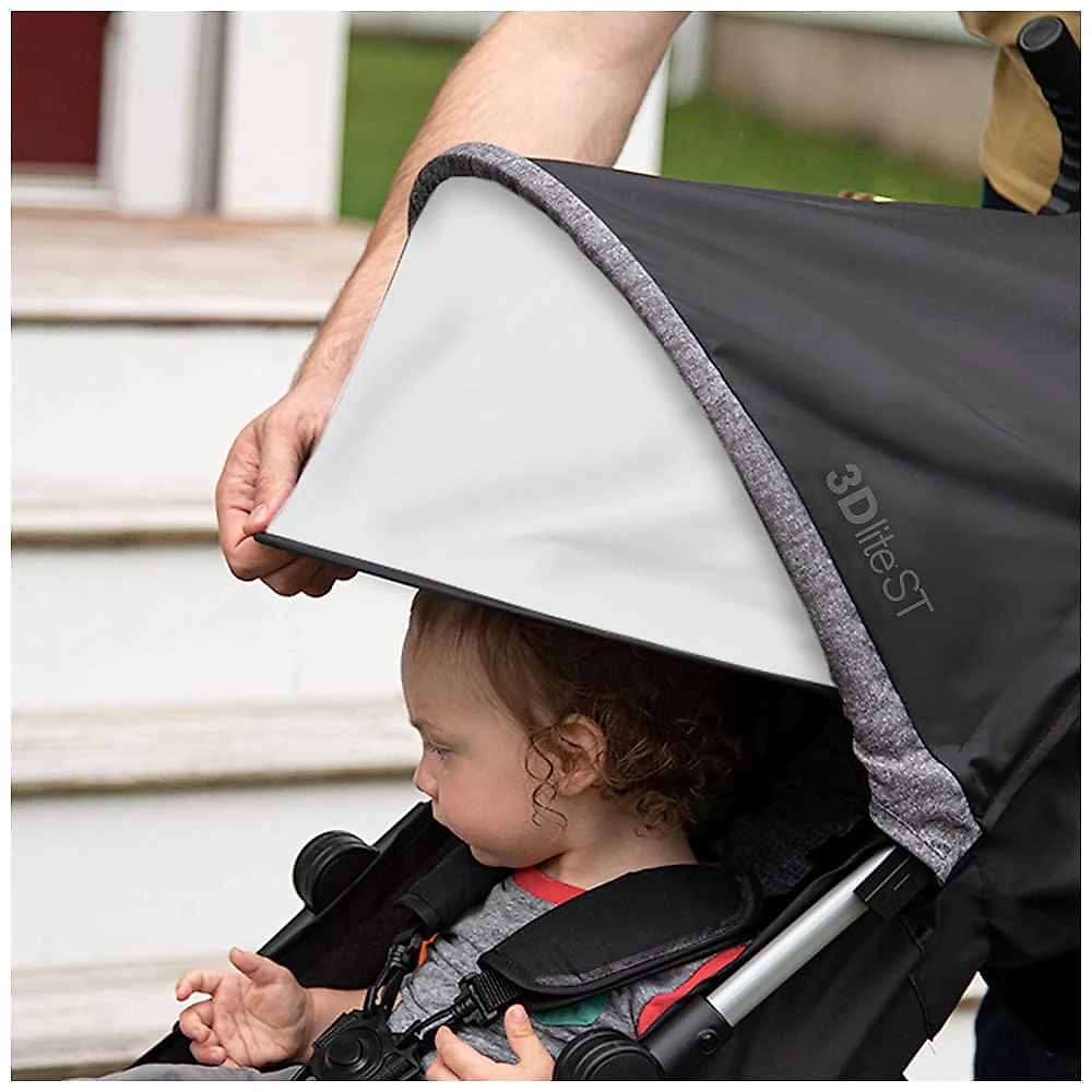Carrinho de Bebê Summer Infant 3Dlite ST, Preto/Cinza - Leve e Durável com Estrutura de Aço, Assento Amplo, Reclinável em Várias Posições e Cesto de