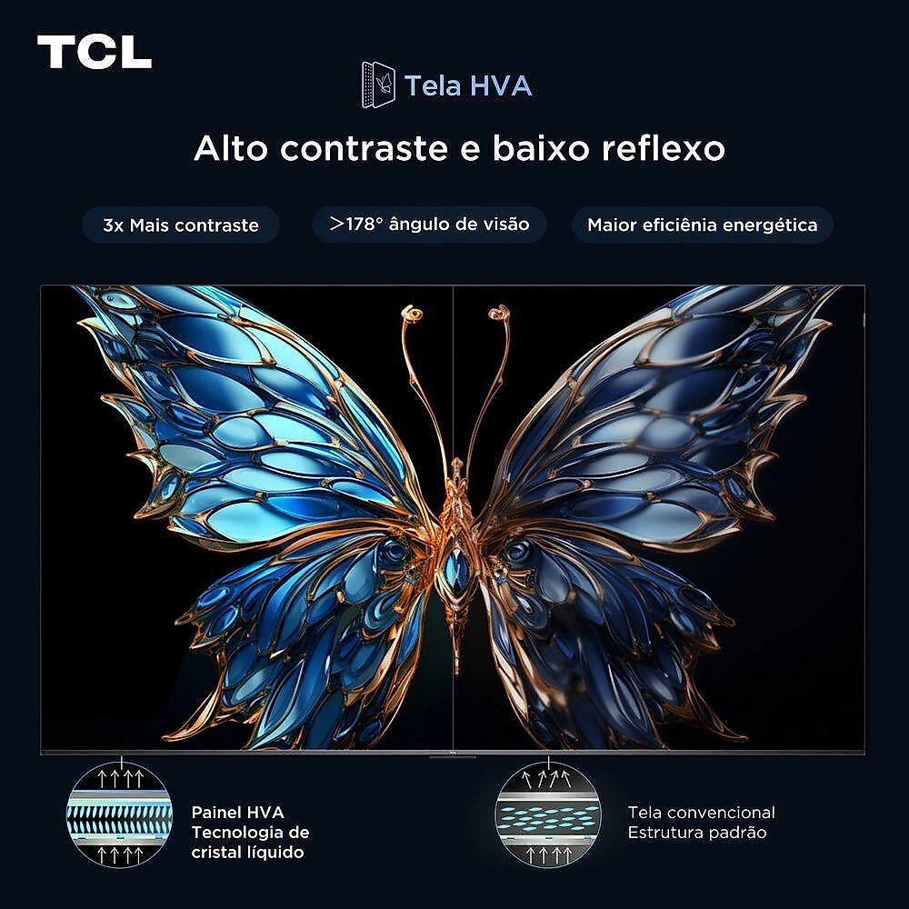 Smart TV TCL 75T6C 75 Polegadas 4K UHD QLED Preto Bivolt