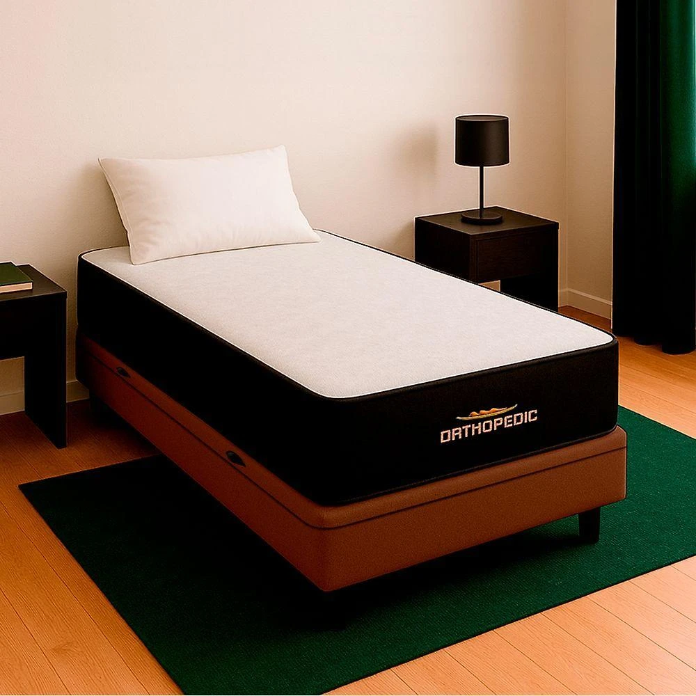 Cama Box Baú Marrom Colchão Orthopedic D33 Vstore 88x188x30