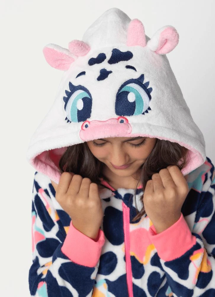 Macacão manga longa soft menina teen vaca moosic