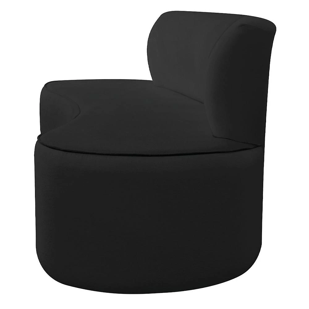 Sofá Curvo Orgânico 140cm 2 Lugares Linho Antonela Preto