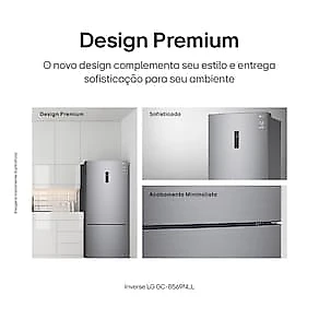 Geladeira LG Frost Free Inverse 451L Conectividade Inteligente Inox Look 110V