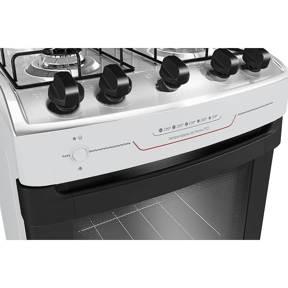 Fogão Mueller 4 Bocas Com Mesa Inox E Acendimento Automático Total Branco Mfi4bf Bivolt