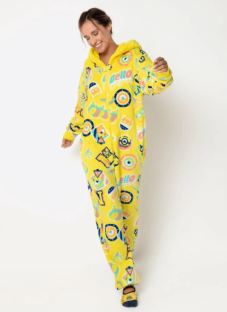 Macacão manga longa soft adulto unissex minions g