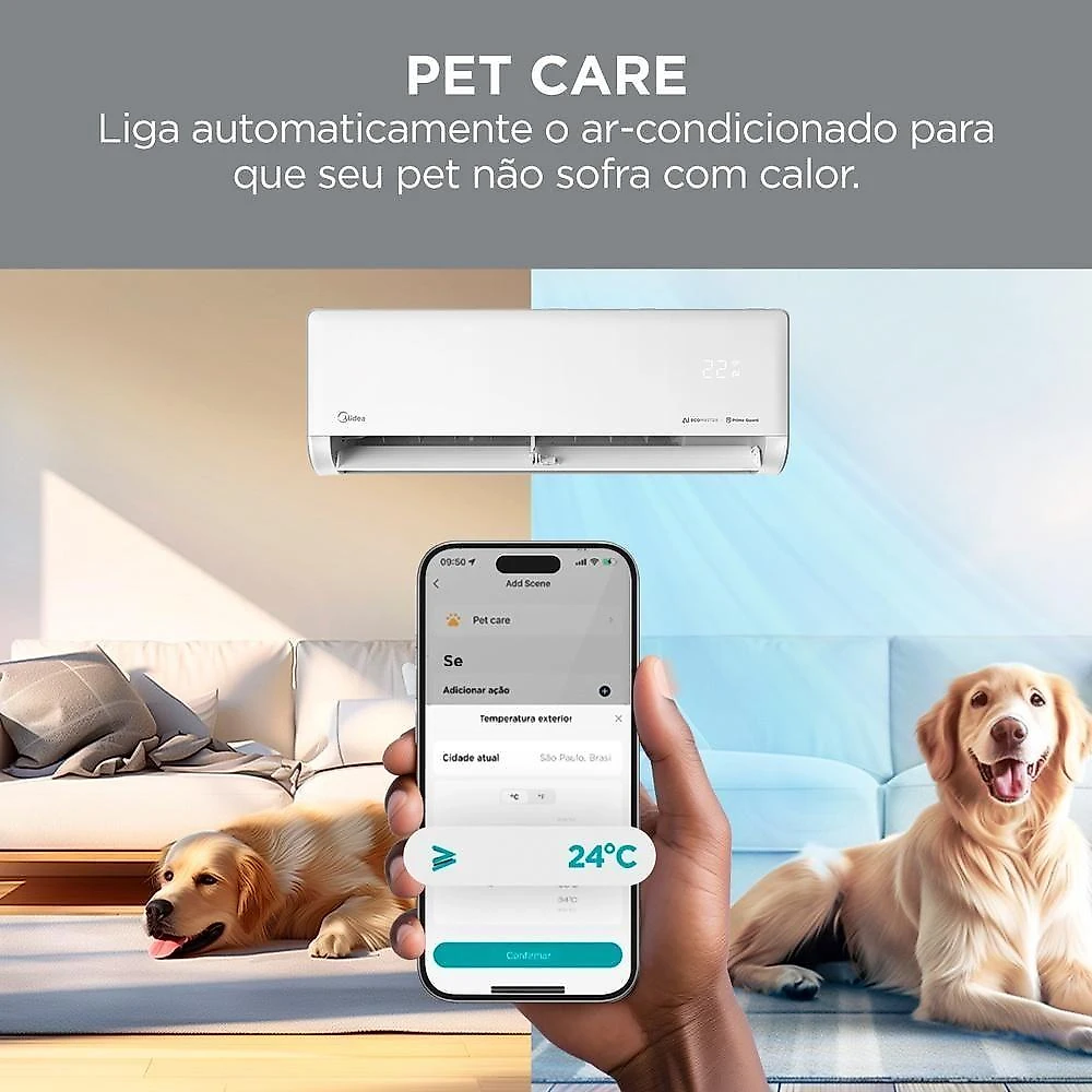 Ar Condicionado Split Midea Hi Wall Inverter AI Ecomaster 9.000 BTU/h Quente E Frio 220V