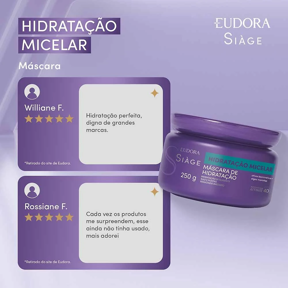 Eudora siàge hidratação micelar máscara