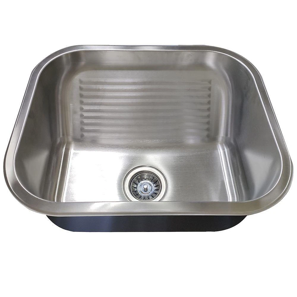 Tanque Lavanderia Lavar Roupa 30l Aço Inox Balcao Pia Com Valvula Sifao Limpeza Lavabo Casa