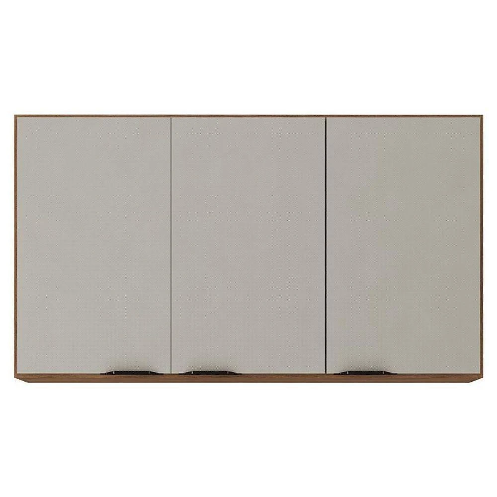 Armário Aéreo Para Cozinha Firenze 3 Portas Amêndola Touch Nude Prime Tx - Demóbile