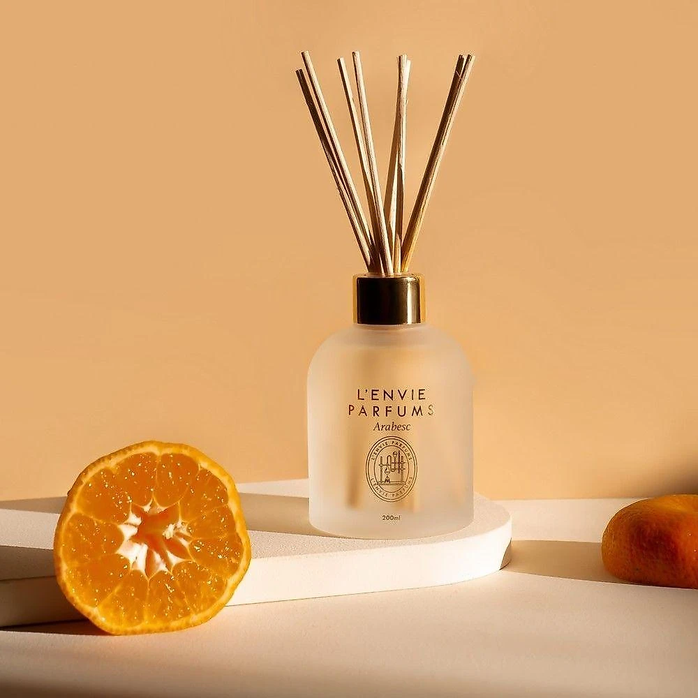 Refil Difusor de Perfume Mandarina Ceylon Aromatizante de Varetas Transparente L'envie 200ML