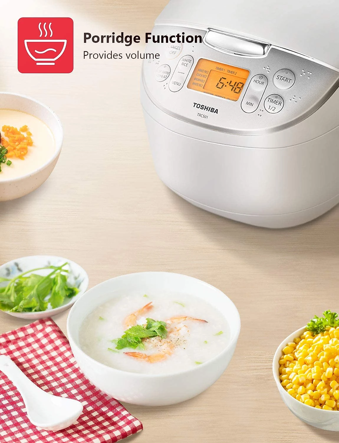 Panela elétrica de arroz Toshiba TRCS01 1 L branco