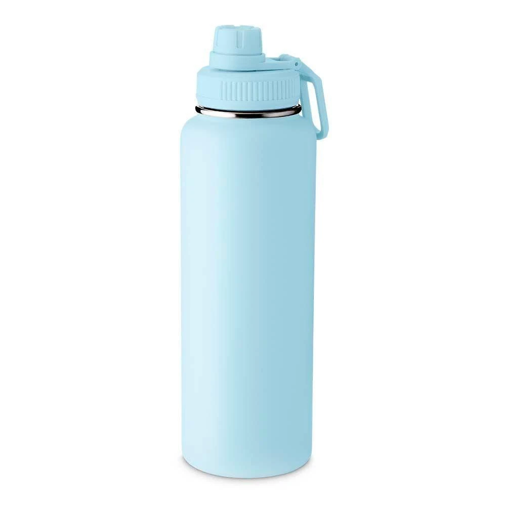 Garrafa Térmica com Alça e Bico Parede Dupla Aço Inox 1,2L para Bebidas Azul