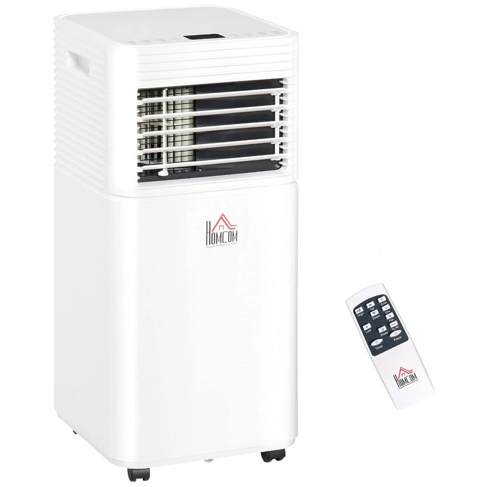 Ar Condicionado Portátil 10.000 BTU com Desumidificador, Ventilação e controle Remoto, HOMCOM, Branco